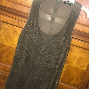 Sam Edelman micro suede laser cut tank brown large